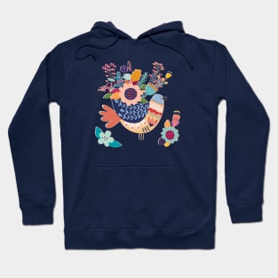 With Flowers On Her Feathers She Flies Freely Hoodie